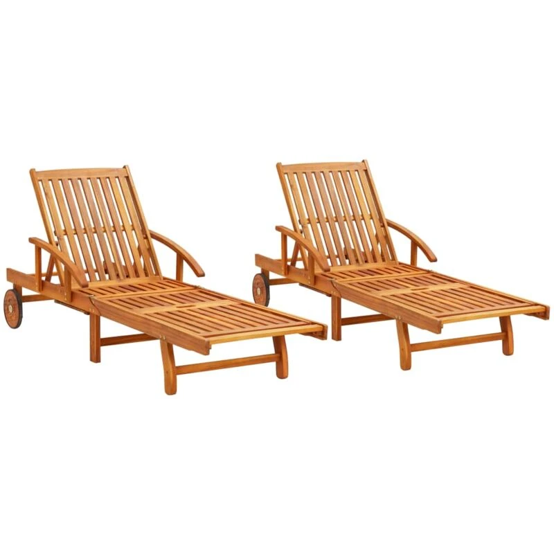 Image of VIDAXL Sun Loungers 2 pcs Solid Acacia Wood Vidaxl 3077329