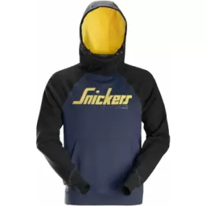 Image of Snickers Heavy Duty Logo Hoodie Navy Black XL