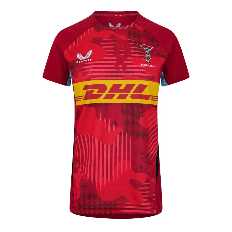 Image of Castore Harlequins Matchday Shirt 2024 2025 Womens - Red Red 8