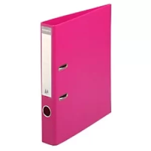 Image of Exacompta Prem Touch Lever Arch File 53559E 55mm PVC, Cardboard 2 ring A4 Pink Pack of 10
