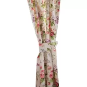 Image of Belledorm Delphine Lined Curtains With Tie Backs (66 x 72in) (Multicoloured) - Multicoloured