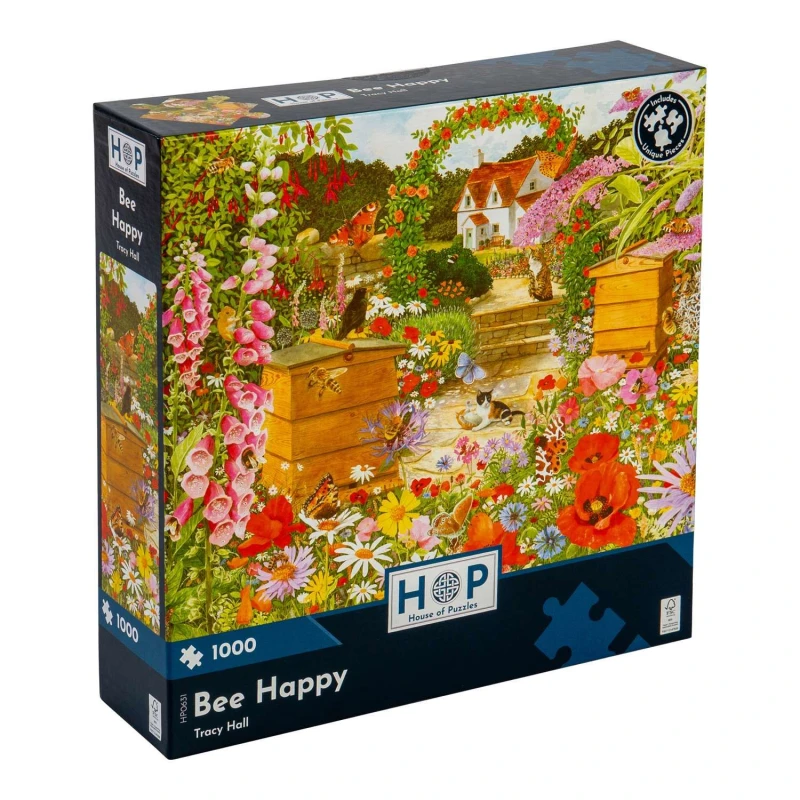 Image of The House Of Puzzles Bee Happy, 1000 Piece Jigsaw Puzzle Multi unisex