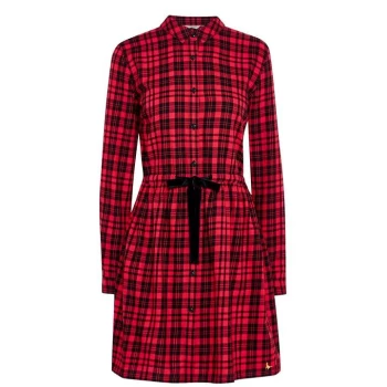 Image of Jack Wills Burley Check Mini Shirt Dress - Red