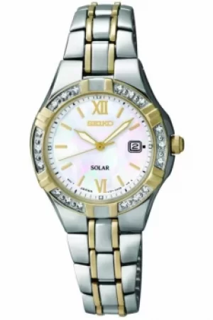 Image of Ladies Seiko Diamond Solar Powered Watch SUT068P9