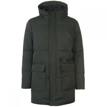 Image of Label Lab Alpha Hooded Zip Through Puffa Coat - Khaki