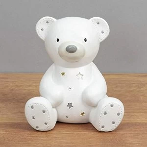 Image of Bambino White Resin Money Box - Teddy