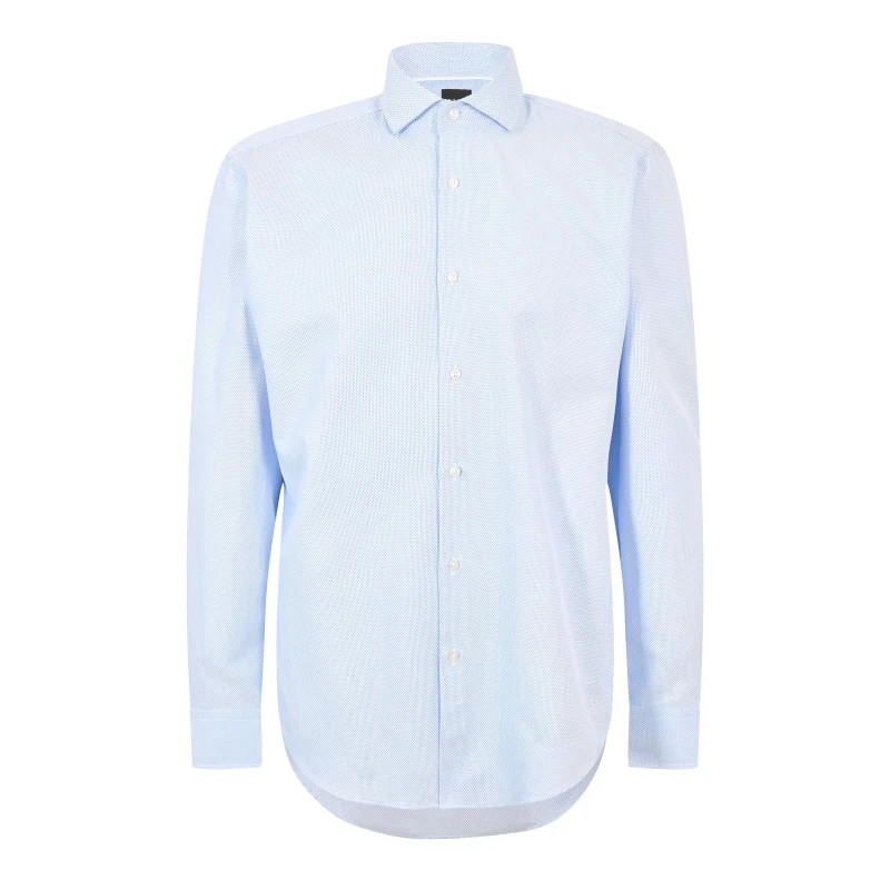 Image of Boss Mens Joe Spread Long Sleeve Oxford Shirt - Blue Male L