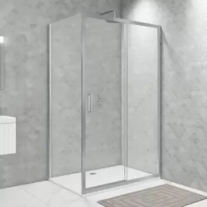 Image of 1600 x 700mm Rectangular Sliding Shower Enclosure - Pavo