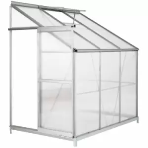 Image of Tectake Greenhouse In Lean-to Style With Foundation 192X128X202cm Silver