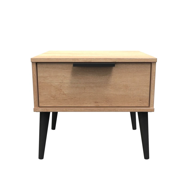 Image of Fuji 1 Drawer Side Table In Nebraska Oak (Ready Assembled)