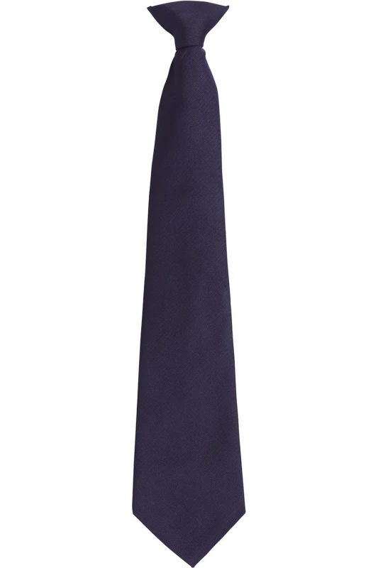 Image of Premier Premier Colours Fashion Plain Clip-On Tie in Navy Navy One Size Unisex 5063470683550