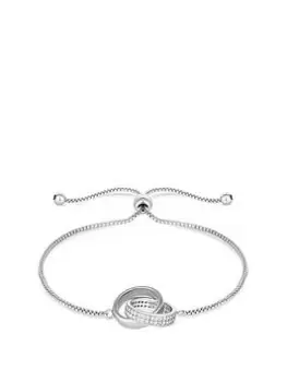 Image of Jon Richard Gold Plated Glass Pave Chunky Interlink Toggle Bracelet