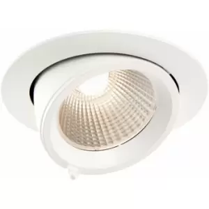 Image of Fully Adjustable Recessed Ceiling Downlight - 30W Warm White LED - Matt White