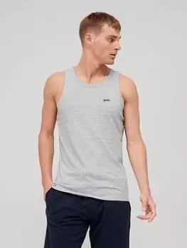 Image of Superdry Vintage Logo Vest, Grey Marl, Size S, Men