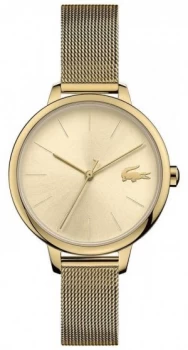 Image of Lacoste Womens Cannes Gold PVD Mesh Gold Dial 2001128 Watch