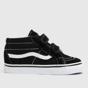 Image of Vans Black & White Sk8-mid Reissue V Toddler Trainers