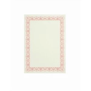 Image of Certificate Papers A4 with Foil Seals 90gsm Red Wave Pack of 30