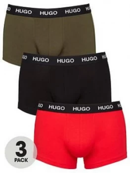 Image of Hugo Boss 3 Pack Trunks Black/Red/Khaki Size M Men
