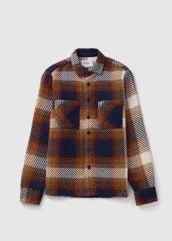 Image of Wax London Mens Whiting Overshirt Ombre Check In Navy/Red