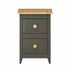 Image of Capri 2 Drawer Petite Bedside Cabinet Carbon Grey