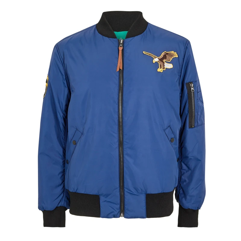 Image of Diadora Mens Bomber Mcnairy Bomber Jacket Blue Estate male Small