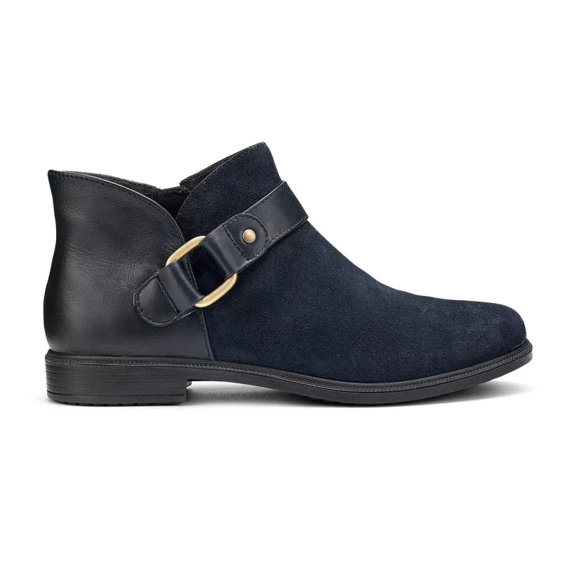 Image of Hotter Womens 'Linton' Ankle Boots in Navy Size: 7 Navy Female 7