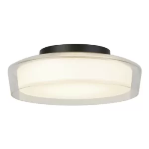 Image of Searchlight Puck 1 Light Bathroom Ceiling Light, Matt Black 3000K IP44