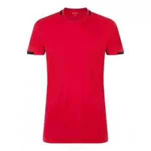 Image of SOLS Mens Classico Contrast Short Sleeve Football T-Shirt (L) (Red/Black)