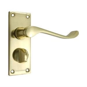 Image of Select 100mm Scroll Privacy Lock - Electro Brass