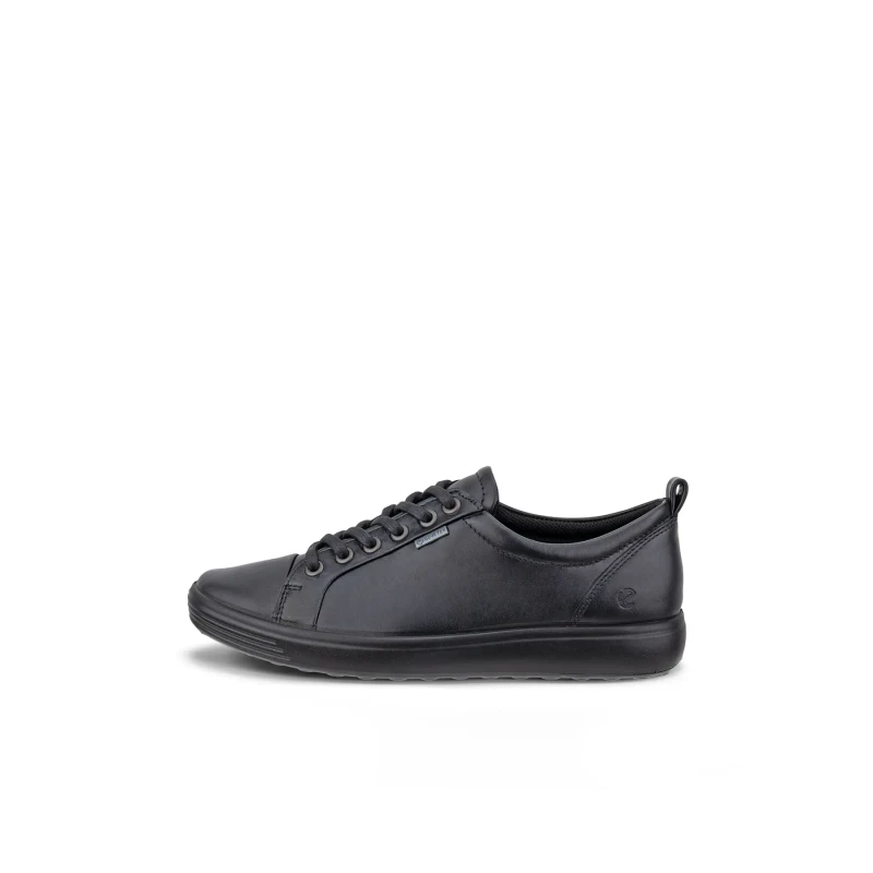 Image of Ecco Soft 7 Gore-Tex Leather Womens Low Top Trainers - Black - Size:UK 6