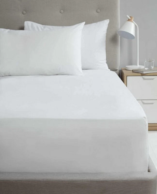 Image of Homespace Direct Ltd Flat Sheet 180Tc Percale White Single Sheet Suitable For Deep Mattresses