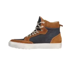 Image of Helstons Maya Canvas Armalith Leather Gold Blue Shoes 37