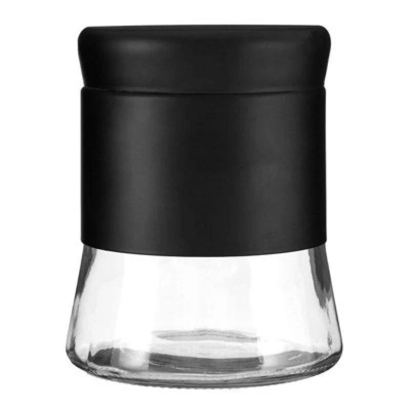Image of Interiors by Premier Steel Wrap Glass Storage Jar - 800ml Black