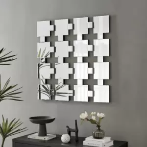 Image of Furniturebox Loki Statement Square Grid Large Wall Mirror Hallway Living Room Dining Room Bedroom
