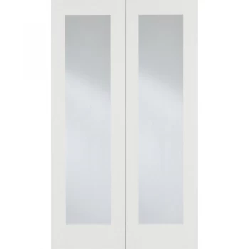 Image of LPD Pattern 20 White Primed Glazed Internal Door Pair - 1981mm x 1220mm (78 inch x 48 inch)