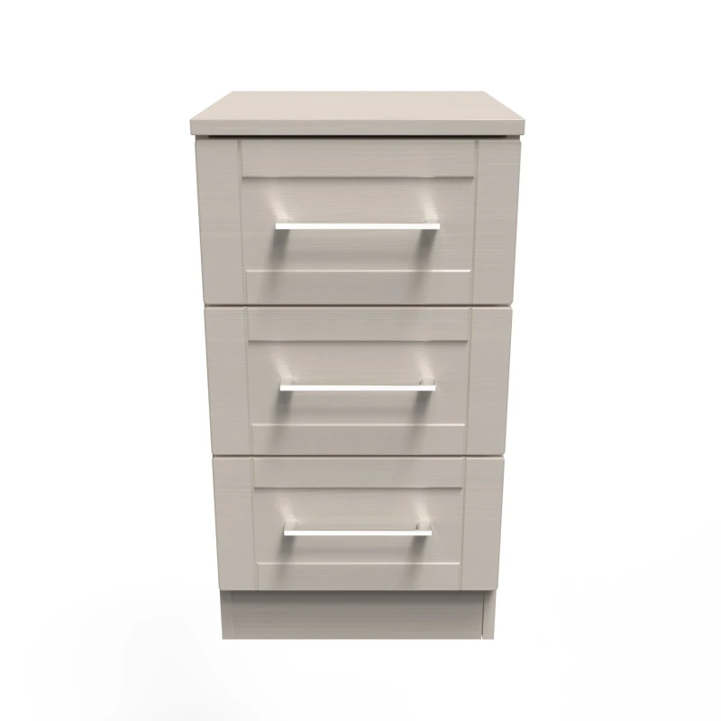 Image of Ripon 3 Drawer Bedside Cabinet In Kashmir Ash (Ready Assembled)