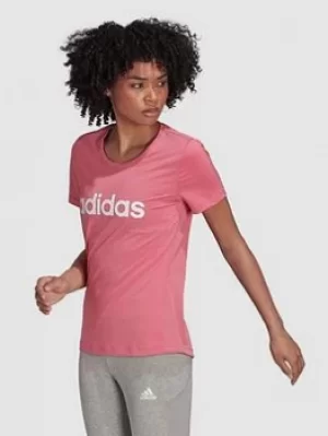Image of adidas Design 2 Move Linear Low Tee, Rose, Size S, Women