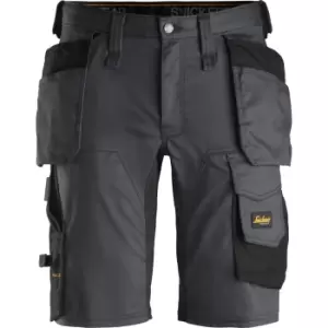 Image of Snickers 6141 Allround Work Stretch Slim Fit Holster Pockets Shorts Grey / Black 41"