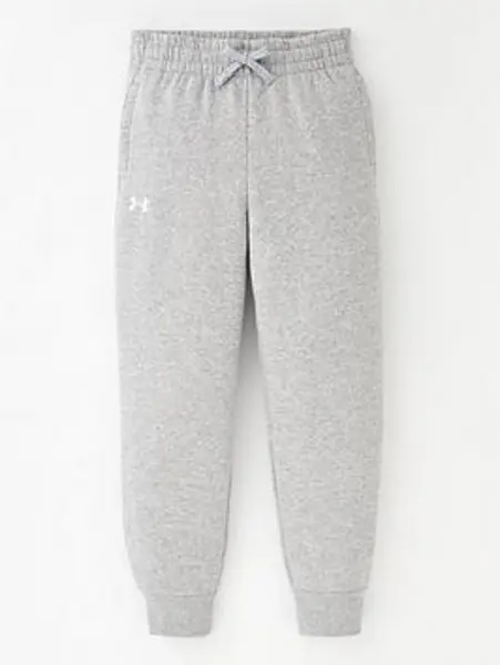 Image of Under Armour Junior Girls Rival Fleece Joggers - Grey/White, Grey, Size S