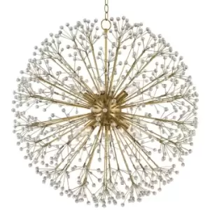Image of Dunkirk 10 Light Chandelier Brass, Crystal