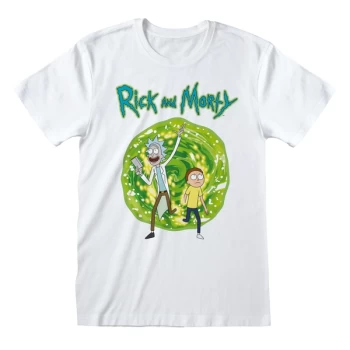 Image of Rick & Morty - Portal Unisex XX-Large T-Shirt - White