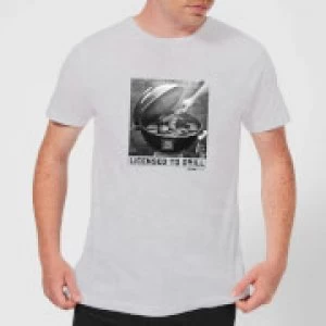 Image of Plain Lazy Licence To Grill Mens T-Shirt - Grey - S