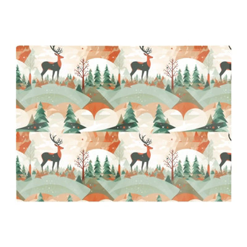 Image of Warren Reed Designer Reindeer On A Snowy Landscape Pattern Glass Chopping Board