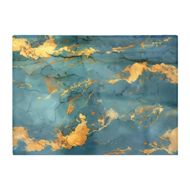 Image of Warren Reed Designer Gold And Azure Marble Effect Chopping Board