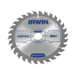 Image of IRWIN Construction Circular Saw Blade 140 x 20mm x 20T ATB