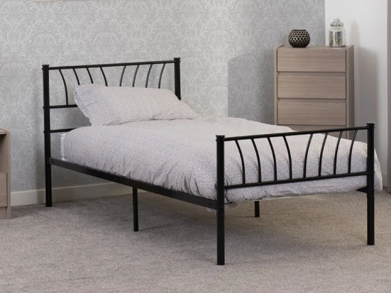 Image of Seconique Harlow 3ft Single Black Metal Bed Frame