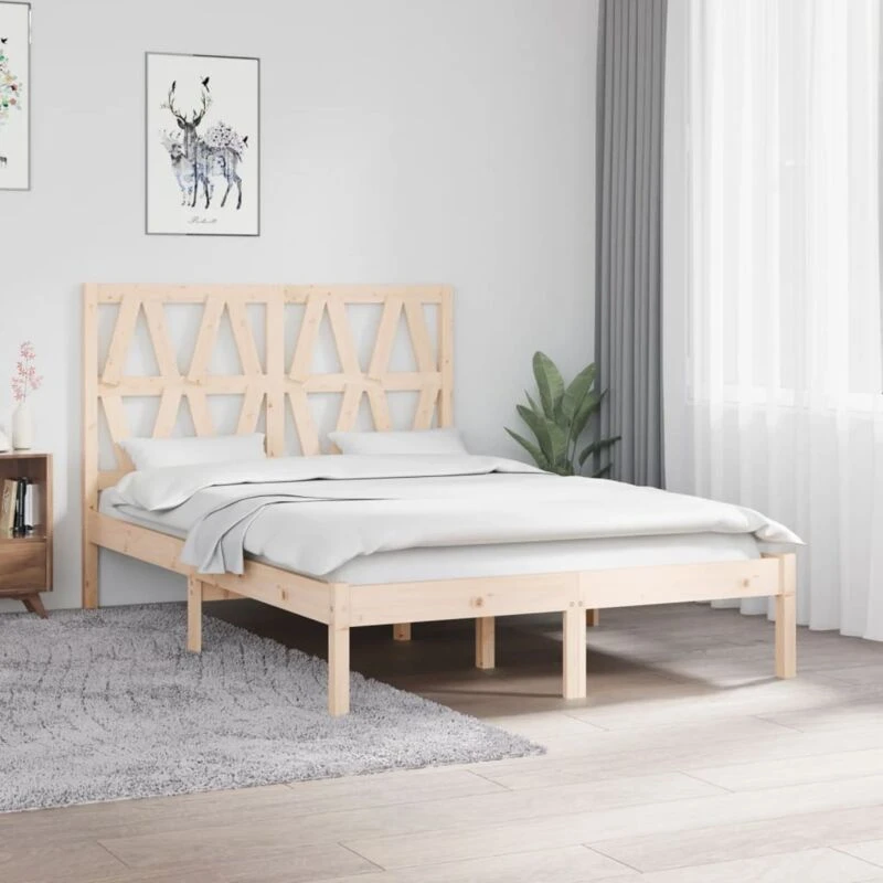 Image of VIDAXL 3103993 Bed Frame without Mattress Solid Wood 120x200cm (810012+818610) Vidaxl 8720287027430