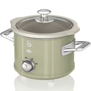 Image of Swan SF17011GN 1.5L Retro Slow Cooker - Green