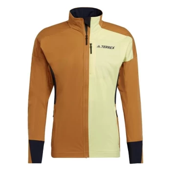 Image of adidas Terrex Xperior Cross-Country Ski Soft Shell Jacket - Mesa / Pulse Yellow
