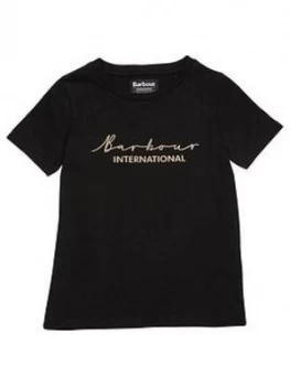 Image of Barbour International Girls Delta T-Shirt - Black